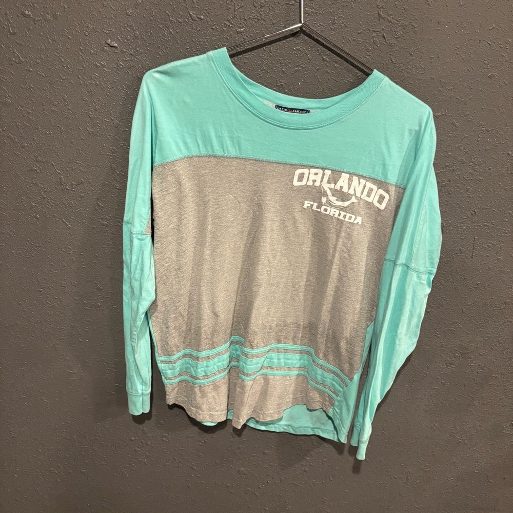 Orlando Florida Long Sleeve Shirt - Teal and Gray